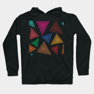 Cute retro abstract colorful vector pattern made of seamless triangle. Hoodie